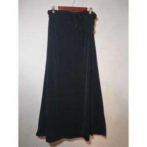 Forever 21+ Black Maxi Skirt Tie Front Knot Waist Flowy Long Skirt Womens 3X